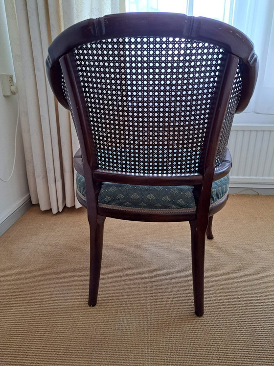 Image 1 of Vintage Louis XV Stijl Stoel met Rotan Rugleuning