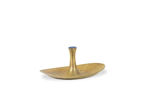 Philippe Hiquily. Hammered and gilded bronze bowl. Signed. 1980s