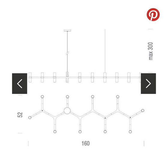 Image 1 of Nemo crown planar GOLD linear 10 lampade