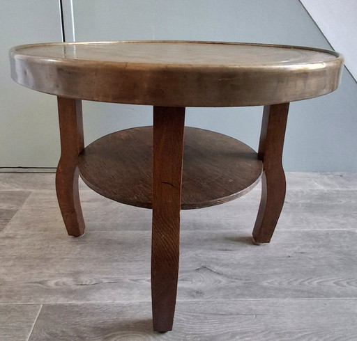Mesa auxiliar/de fumadores antigua de estilo Art Déco – bijzettafels, Wood, Copper (photo 2 of 10)