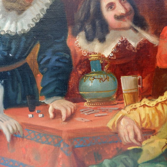 Image 1 of Öl auf Leinwand "Tavernen-Szene" - Ferdinand Tirius (1896-1976)