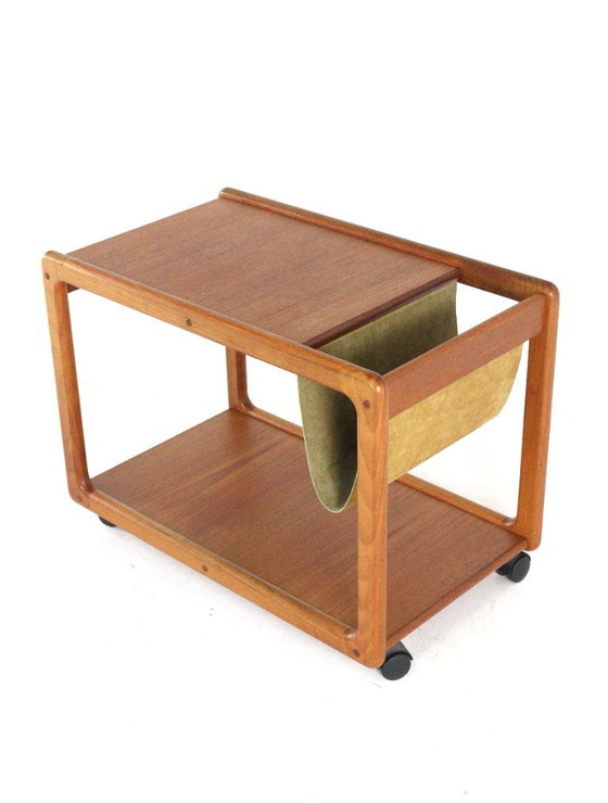Image 1 of Vildbjerg mobelfabrik trolley with magazine holder, vintage Danish design