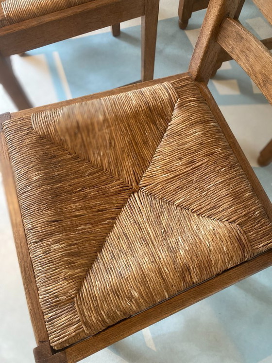 Image 1 of Set di 6 sedie con schienale a scaletta in rovere massiccio - stile francese ad angolo, vintage