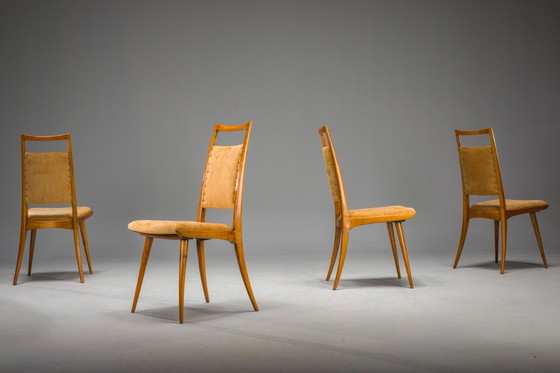 Image 1 of Sedie da pranzo Mid-Century Modern attribuite a Ernst Martin Dettinger per Lucas Schnaidt, anni &#39;50, set di 4