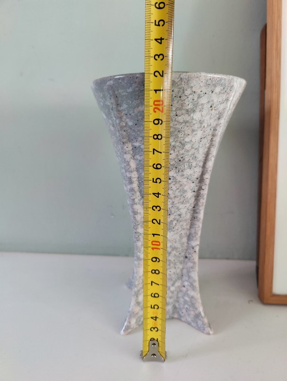 Image 1 of Faux granite postmodern vase with pink tones - Italian 1980s