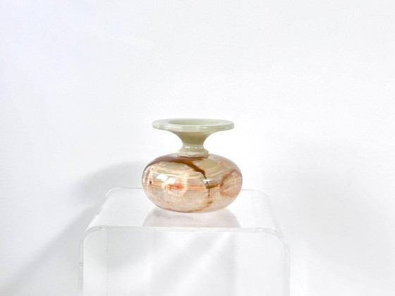 Bonbonnière Vintage en Onyx avec Couvercle, Pierre Naturelle, Bols, Beige (photo 8 sur 8)