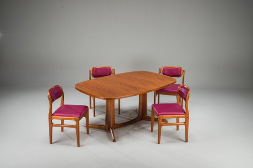 Sedie da pranzo in teak del Medioevo di Johannes Andersen per Uldum, set di 4 pezzi