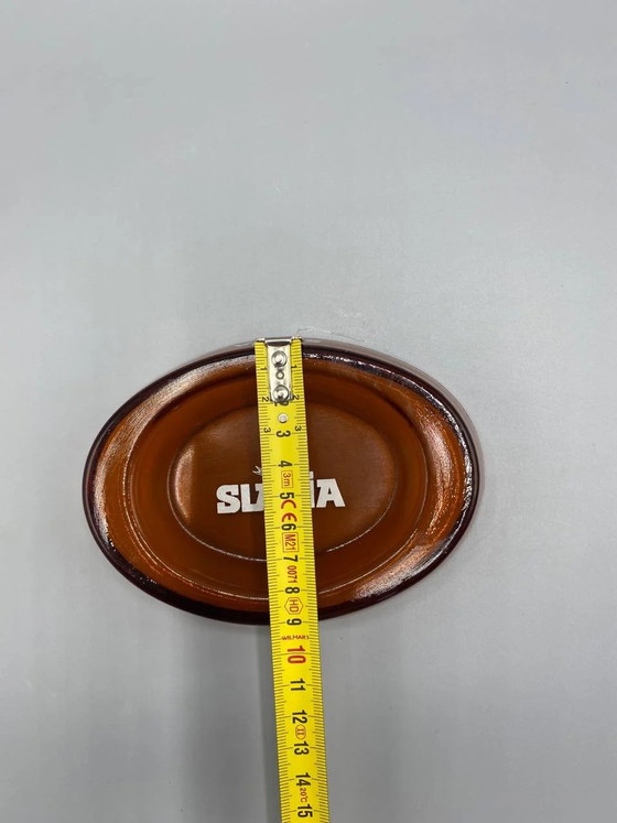 1960s Slavia Amber Glass Promotional Ashtray – Glass & Decanter (photo 5 of 5)