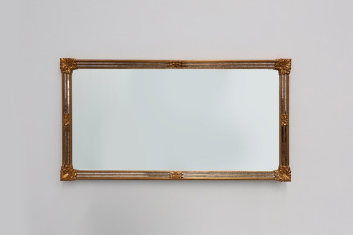Pair of 2 Large 20th century rectangle gilded Deknudt mirrors in Baroque style, Belgium