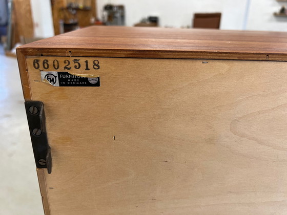 Image 1 of Teak Tambour Door Cabinet By Kai Kristiansen For Feldballes