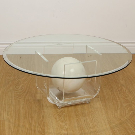 Image 1 of Round Design Coffee Table Lucite