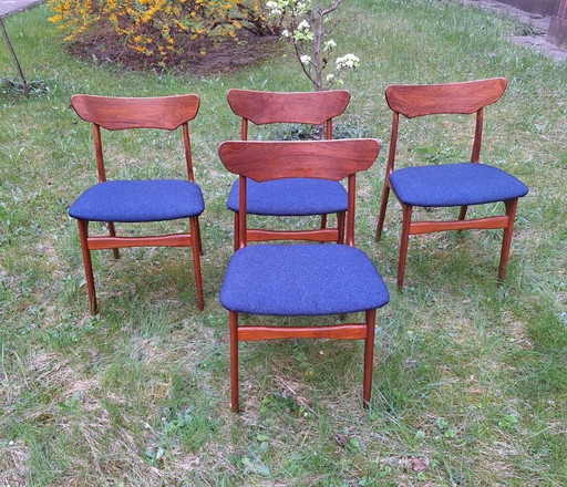 Set of 4 Teak Dining Chairs by Schiønning and Elgaard, Denmark 1960s