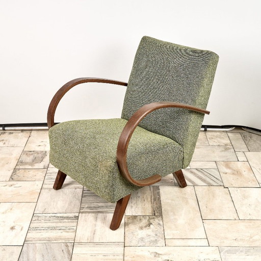 Poltrona modello H 410 tipo C, disegnata da Jindrich Halabala, anni '40, Cecoslovacchia.