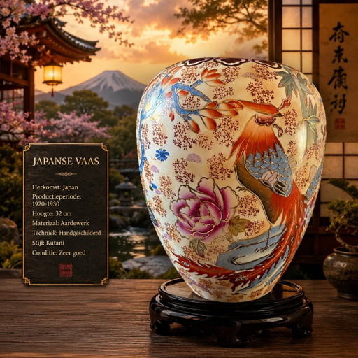 Exklusive Vintage Kutani-Vase 1920-1930