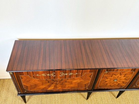 Image 1 of Aparador modernista de marquetería, Francia, años 50