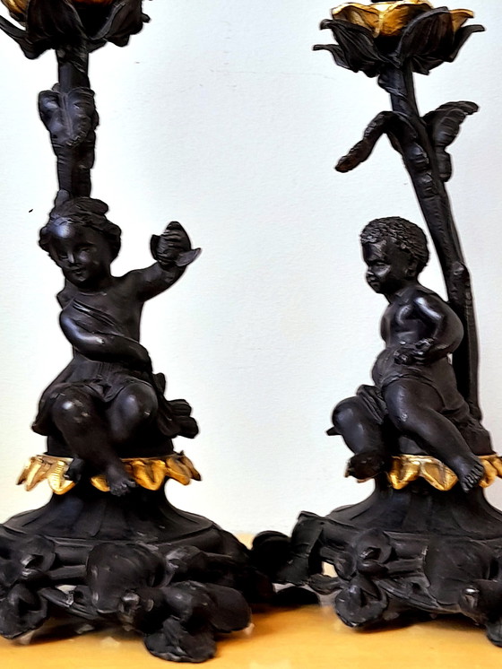 Image 1 of Paar Rokoko-Kerzenständer