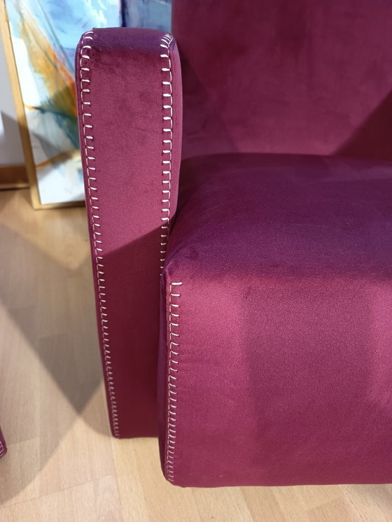 Image 1 of CASSINA 2X Poltrone 637 UTRECHT  (NUOVE MAI USATE) in Velluto 13L Ortigia/Plum con Cuciture in filo Naturale a punta Cavallo