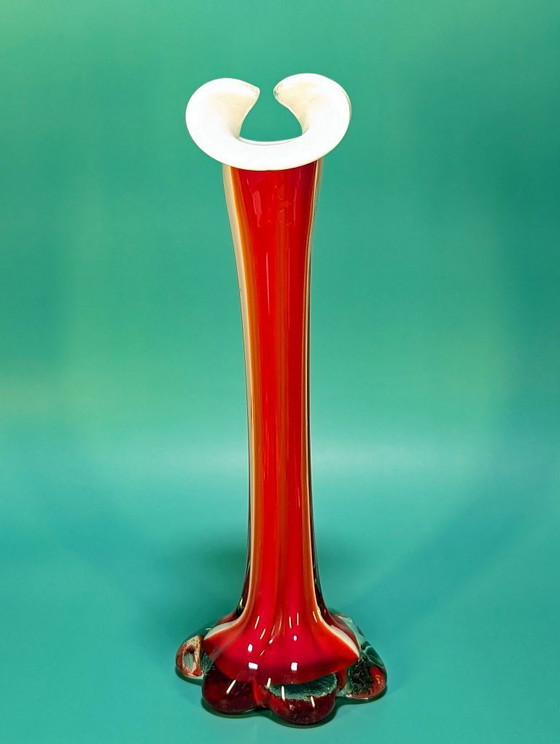 Image 1 of Vintage Murano Vaas uit de jaren 60 "Coral" Italia (circa 1960)