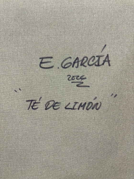 Image 1 of Pintura acrílica del artista E. García "Té de limón" 100x70