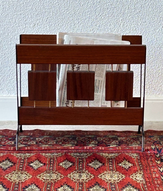 Vintage teak Magazine rack BroVorm Haarlem – Metal, Wood (photo 2 of 5)