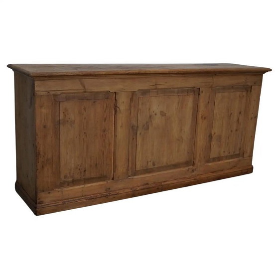 Image 1 of Mobiletto rustico da farmacia tedesco d'epoca / bancone da negozio in pino, anni '30