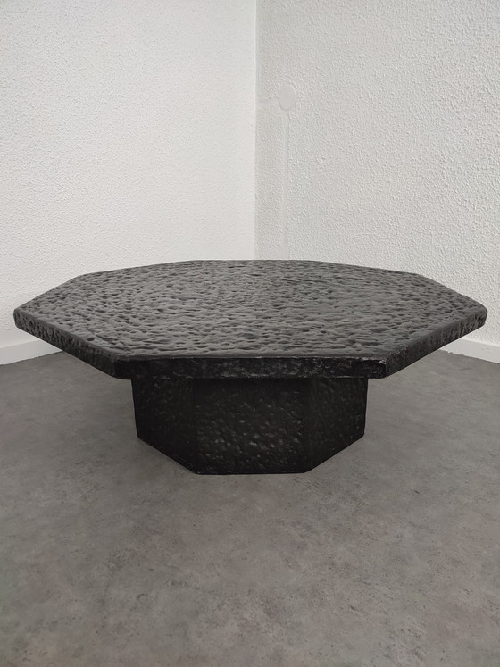 Image 1 of Tavolino da caffè brutalista in fibra di pietra, anni '70