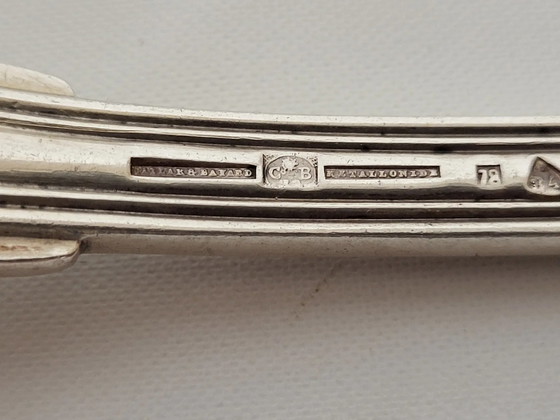 12 zilverkleurige metalen bestekdelen, mesh model – Besteksets (photo 9 of 11)