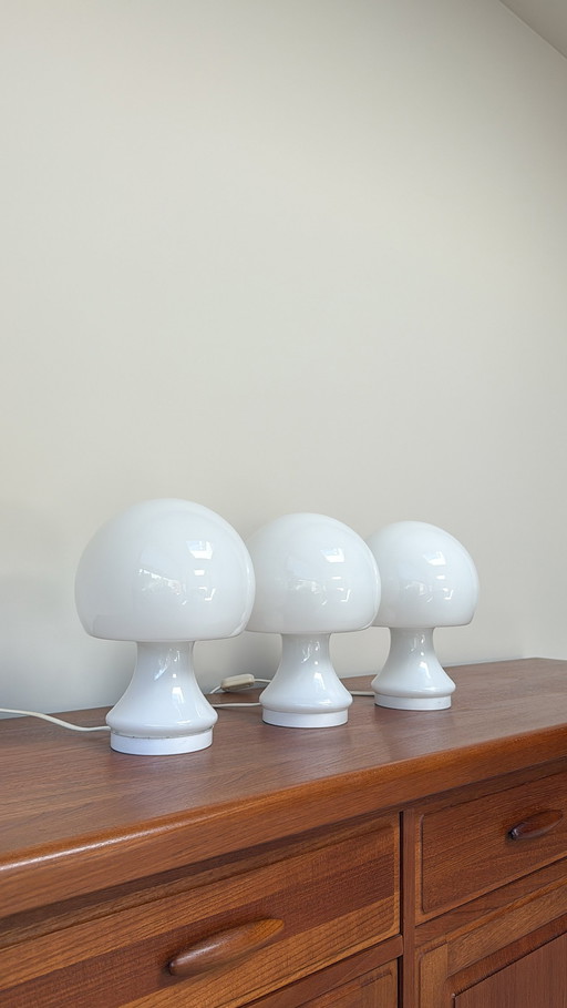 Lampe à champignon vintage en verre de l'époque Spage