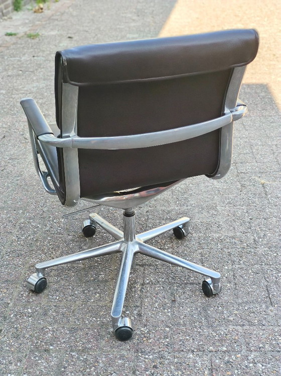 Image 1 of 7x Una Chair van ICF Italy (leder, korte rug, wieltjes)