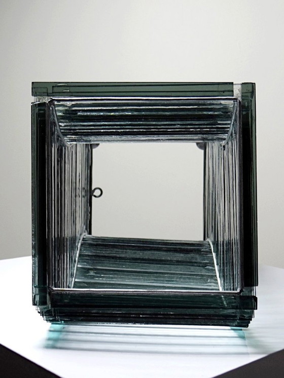 Image 1 of Corps de lampe sculpturale design "Stacked Glass" vintage 75-85's moderniste