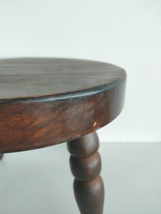 Robuster Kaminhocker oder Pflanzentisch Hocker, Holz, Braun (Foto 6 von 6)