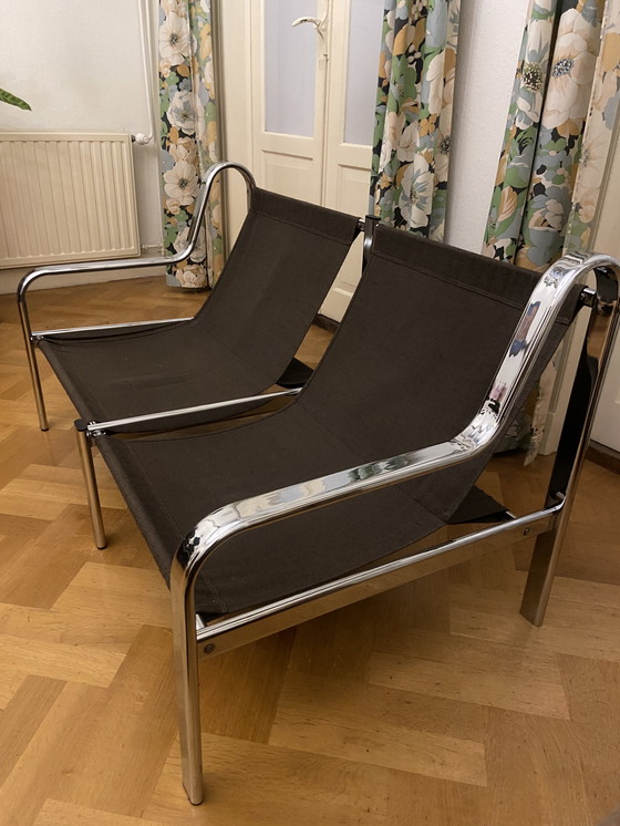 Image 1 of Mid-century chromen bank - twee zitplaatsen