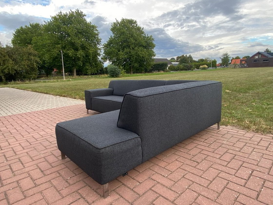 Image 1 of Sofá esquinero de tela gris oscuro Montel