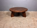 Brutalist Massieve Ronde Eiken salontafel
