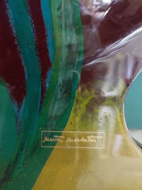 Image 1 of Maria Mazotto Hand Painted Glass Vase