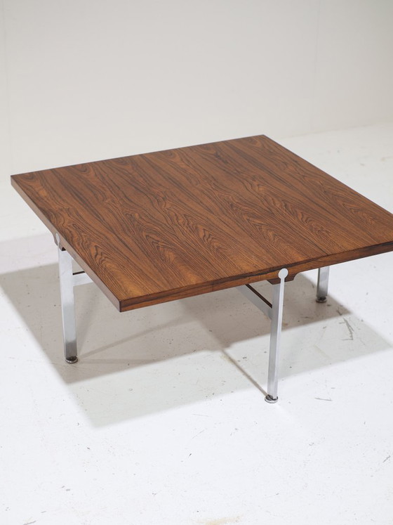 Image 1 of Sven Ellekaer salontafel palissander staal Deens 1960s