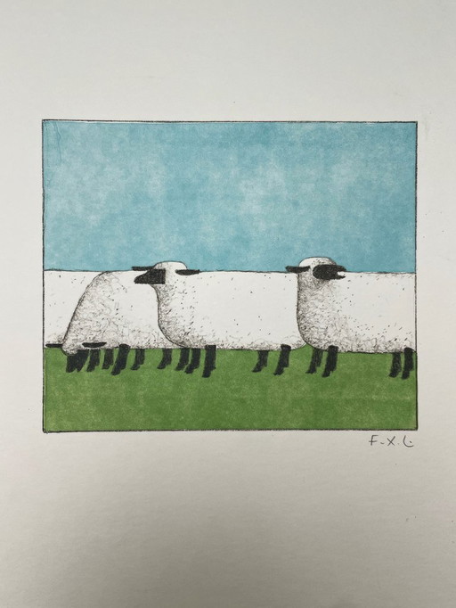 François-Xavier Lalanne, Sheeps (Les Moutons), seltener Originaldruck, 2004