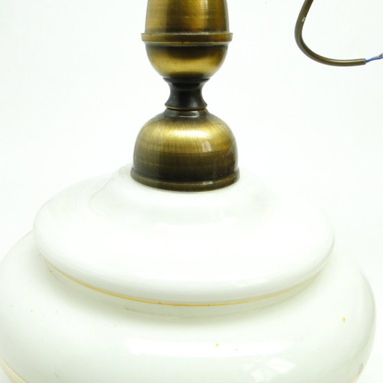 Mid-Century Modern Pendant Lamp From Polam, 1970s – Glass, Metal (photo 5 of 9)