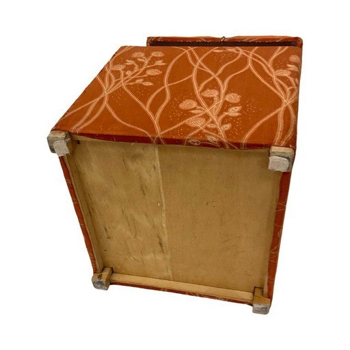 Pouf imbottito con contenitore in stile Art Déco, Germania, anni '40.