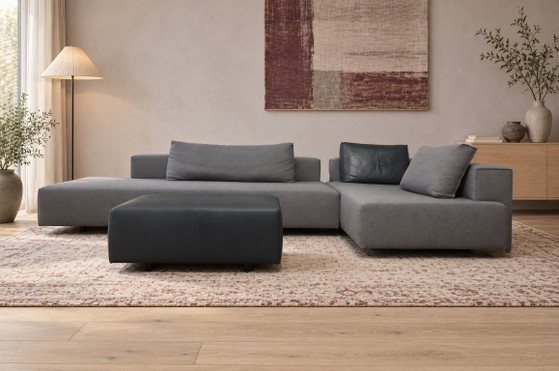 Eyye Cella Corner Sofa + Ploegwol Ottoman + WARRANTY, Other, Leather, Black, Modern (photo 2 of 12)