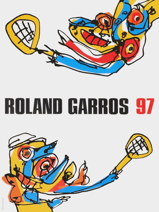 Affiches officiële ROLAND-GARROS 1997 - Antonio Saura originele poster 1997