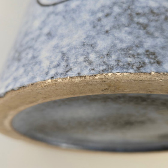 Image 1 of IMPORTANT VINTAGE 1950 VASE WITH 2 HANDLES, RED & YELLOW CERAMIC, 50S ROCKABILLY