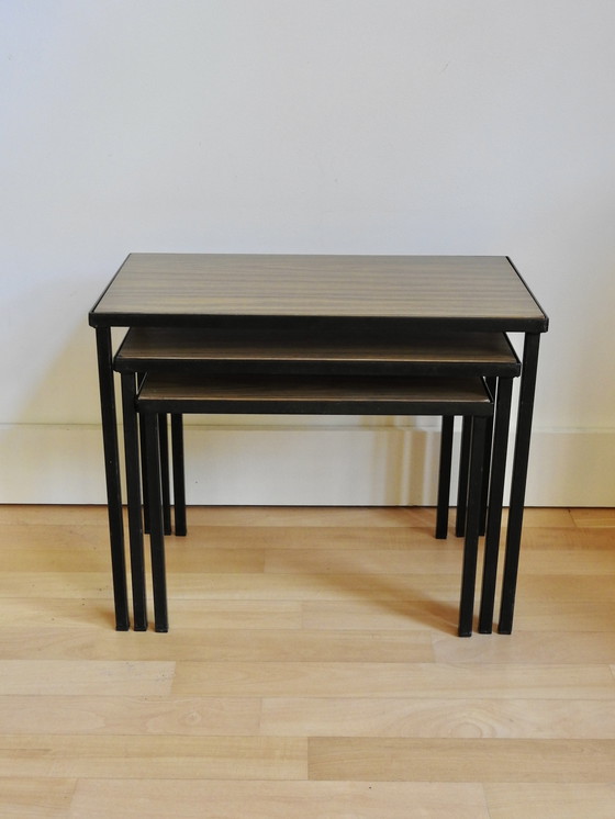 Image 1 of Set Side Tables 1960s Design - Double Sided Leaf