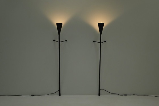 Image 1 of Set aus 2 brutalistischen Wand-/Stehlampen, Niederlande der 1980er Jahre.