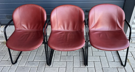 6x Gastone Rinaldi Design Sedie da pranzo – Gaston Rinaldi, Leather, Metal (photo 9 of 15)
