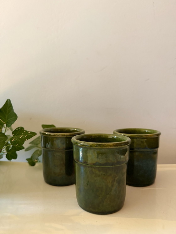 Lot de 3 tasses à café Mid Century, Vaisselle, Céramique, Vert (photo 5 sur 5)