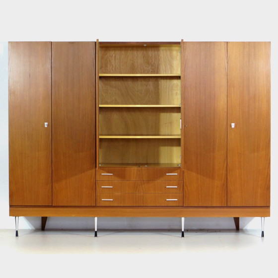 Image 1 of XL mid - Century 6-door closet in teak, 1960s