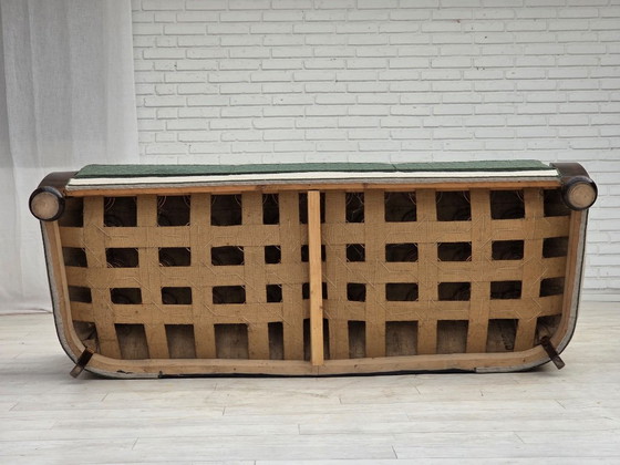 Dänisches 3-Sitzer-Sofa aus den 1960er Jahren, Möbelwolle, Eichenholz. – 3-5 Sitzer Sofas, Wood, Wool (photo 16 of 17)