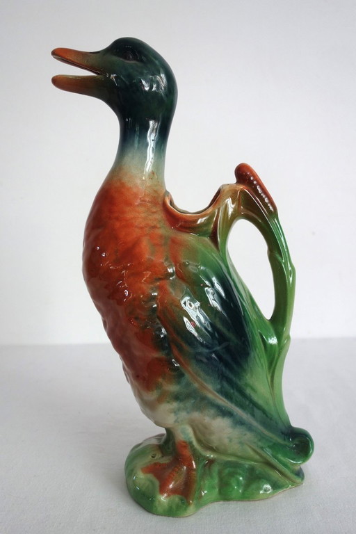 Ancien Pichet Barbotine Canard Saint Clément