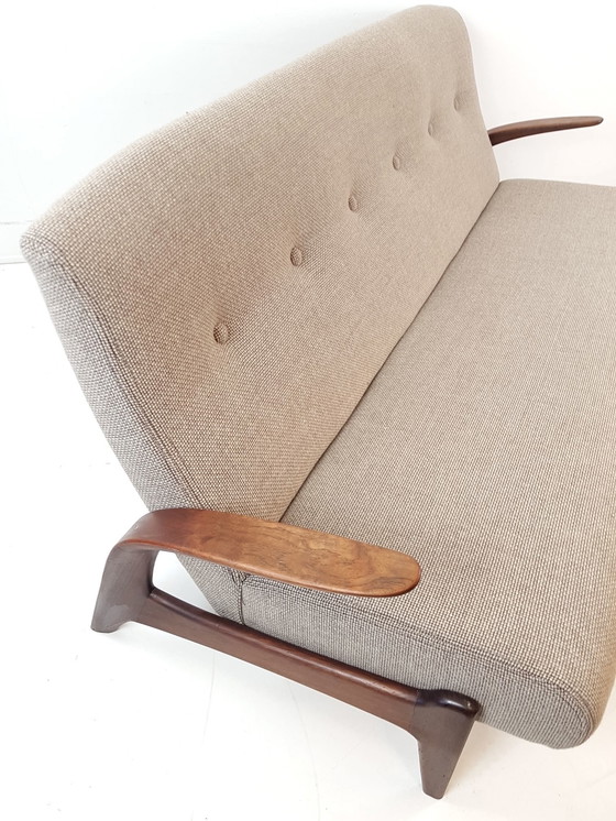 Image 1 of Panca vintage in teak Gimson & Slater De Ploeg in tessuto lana